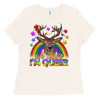 Bone LGBTQ+ Oh Deer I'm Queer Ladies Tee - BundleAndBundleShop