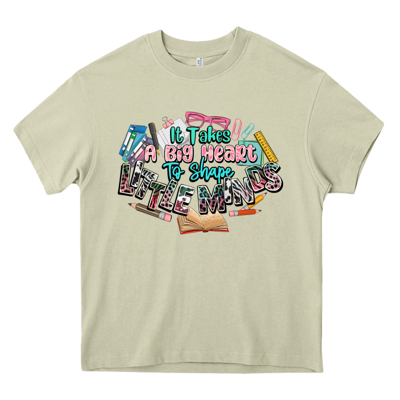 It Takes A Big Heart To Shape Little Mind Teacher Heavy Core Tee by NancyCooperArtShop | Teevron