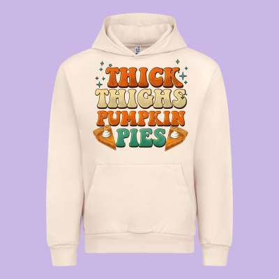Thick Thighs Pumpkin Pies Urban Hoodie Designed By Barkaloodesign