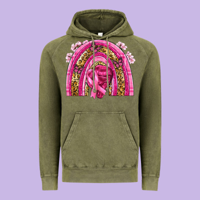 Breast Cancer Rainbow Vintage Hoodie Designed By Nancycooperartshop