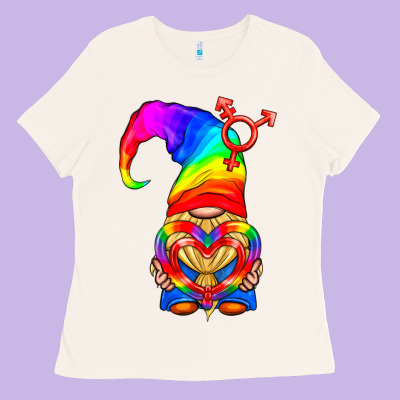 Lgbtq+ Pride Gnome With Heart Balloon Ladies Tee Designed By Bundleandbundleshop