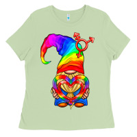 Matcha LGBTQ+ Pride Gnome With Heart Balloon Ladies Tee - BundleAndBundleShop