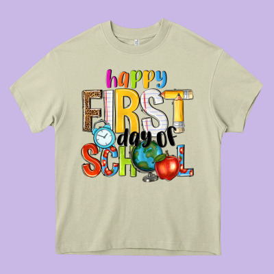 Happy First Day Of School Heavy Core Tee Designed By Nancycooperartshop