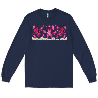 Navy cancer ribbon with daisy Long Sleeve Tee - TumblerDesignByShophia
