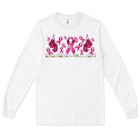 White cancer ribbon with daisy Long Sleeve Tee - TumblerDesignByShophia