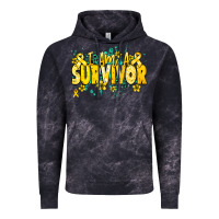 Cloud Black I am a survivor yellow ribbon Vintage Hoodie - NancyCooperArtShop