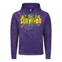 Cloud Purple I am a survivor yellow ribbon Vintage Hoodie - NancyCooperArtShop