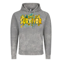 Cloud Rock I am a survivor yellow ribbon Vintage Hoodie - NancyCooperArtShop