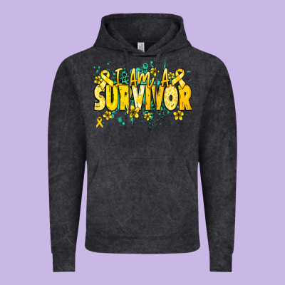 I Am A Survivor Yellow Ribbon Vintage Hoodie Designed By Nancycooperartshop