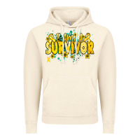 Vintage Artic I am a survivor yellow ribbon Vintage Hoodie - NancyCooperArtShop
