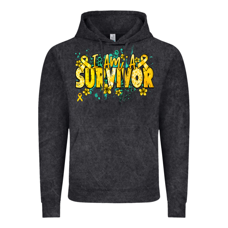 I Am A Survivor Yellow Ribbon Vintage Hoodie by NancyCooperArtShop | Teevron