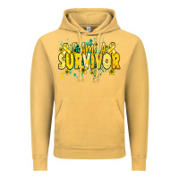 Vintage Mustard I am a survivor yellow ribbon Vintage Hoodie - NancyCooperArtShop