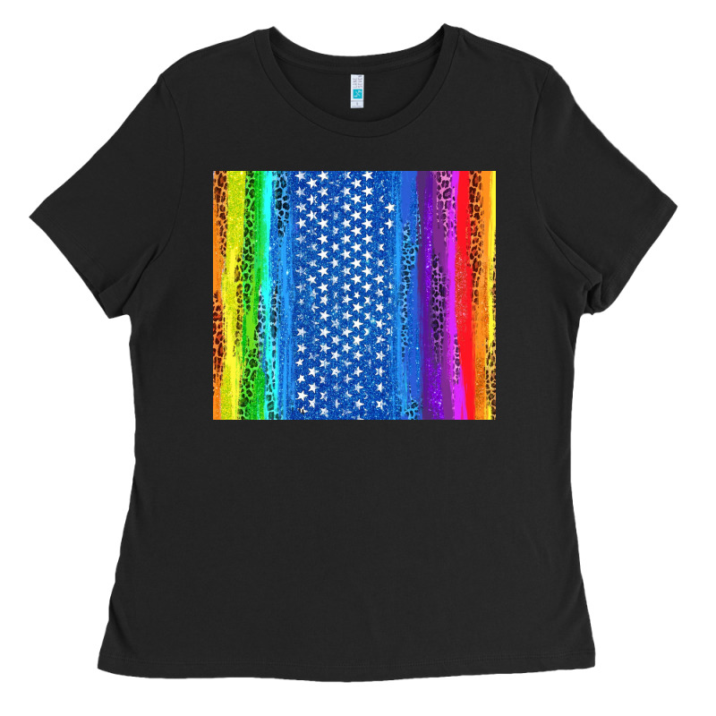 Lgbtq+ Pride American Flag Tumbler Ladies Tee by BundleAndBundleShop | Teevron