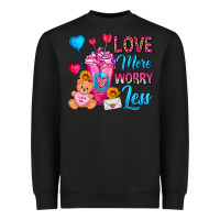 Black Love More Worry Less Valentines Day Cold Drink Heavyweight Sweatshirt - FaDigitalArtStudio