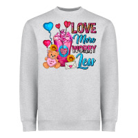 Heather Grey Love More Worry Less Valentines Day Cold Drink Heavyweight Sweatshirt - FaDigitalArtStudio