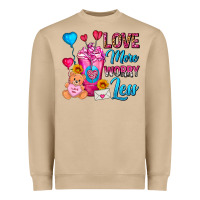 Mushroom Love More Worry Less Valentines Day Cold Drink Heavyweight Sweatshirt - FaDigitalArtStudio