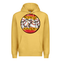 Antique Gold baseball with sunflower round earrings Premium Hoodie - BundleAndBundleShop