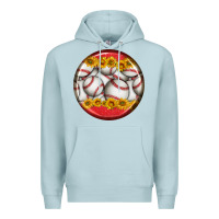 Blue Mist baseball with sunflower round earrings Premium Hoodie - BundleAndBundleShop