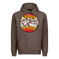 Coffee baseball with sunflower round earrings Premium Hoodie - BundleAndBundleShop