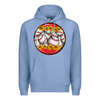 Colony Blue baseball with sunflower round earrings Premium Hoodie - BundleAndBundleShop