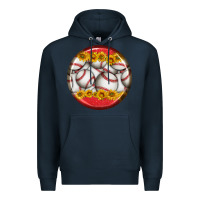 Navy baseball with sunflower round earrings Premium Hoodie - BundleAndBundleShop