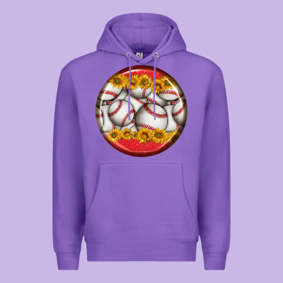 Baseball With Sunflower Round Earrings Premium Hoodie Designed By Bundleandbundleshop