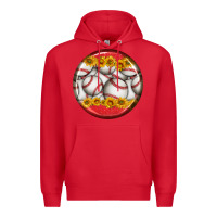 Red baseball with sunflower round earrings Premium Hoodie - BundleAndBundleShop