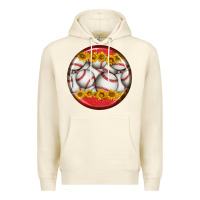 Sandshell baseball with sunflower round earrings Premium Hoodie - BundleAndBundleShop