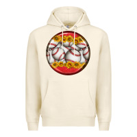 Tofu baseball with sunflower round earrings Premium Hoodie - BundleAndBundleShop