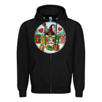 Black Christmas Gnome Zipper Hoodie - FaDigitalArtStudio
