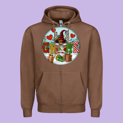 Christmas Gnome Zipper Hoodie Designed By Fadigitalartstudio