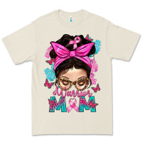 Bone Warrior Mom Messy Bun With Flowers Premium Tee - BundleAndBundleShop