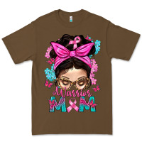 Cacao Warrior Mom Messy Bun With Flowers Premium Tee - BundleAndBundleShop