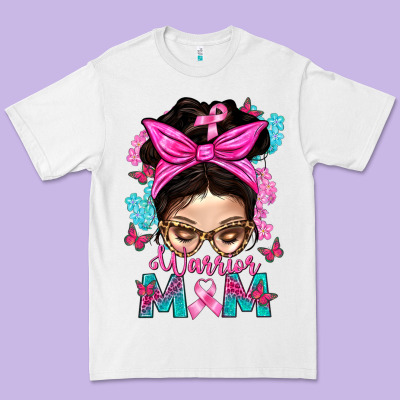 Warrior Mom Messy Bun With Flowers Premium Tee Designed By Bundleandbundleshop