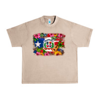 French Oak Dominican Republic and Puerto Rico Flag Urban Heavy Tee - texasbilliewilder