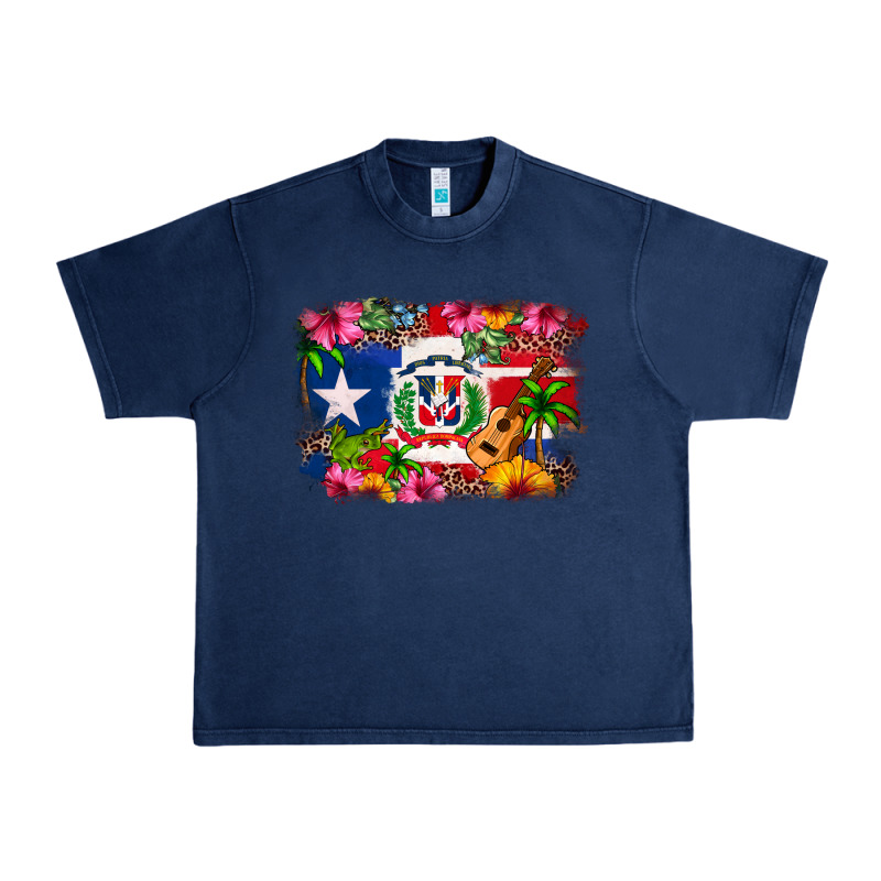 Dominican Republic And Puerto Rico Flag Urban Heavy Tee by texasbilliewilder | Teevron