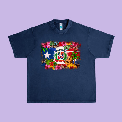 Dominican Republic And Puerto Rico Flag Urban Heavy Tee Designed By Texasbilliewilder