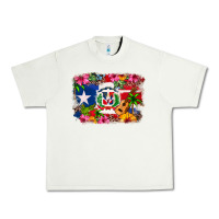 Pistachio Dominican Republic and Puerto Rico Flag Urban Heavy Tee - texasbilliewilder