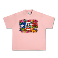 Salmon Dominican Republic and Puerto Rico Flag Urban Heavy Tee - texasbilliewilder