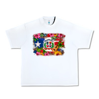 White Dominican Republic and Puerto Rico Flag Urban Heavy Tee - texasbilliewilder