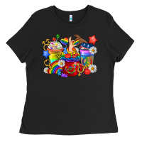 Black LGBTQ+ Pride Coffee Cups Ladies Tee - BundleAndBundleShop
