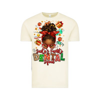 Vintage Arctic Santa's Favorite Dental Squad Afro Messy Bun Vintage Tee - texasbilliewilder