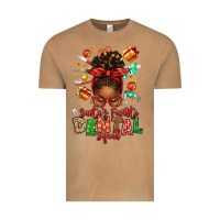 Vintage Camel Santa's Favorite Dental Squad Afro Messy Bun Vintage Tee - texasbilliewilder
