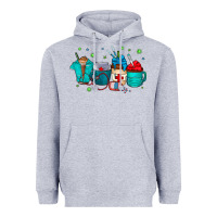 Heather Grey nurse drink coffee Heavyweight Hoodie - CowhideDigitalArt