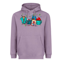 Lavender nurse drink coffee Heavyweight Hoodie - CowhideDigitalArt