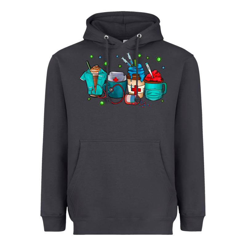 Nurse Drink Coffee Heavyweight Hoodie by CowhideDigitalArt | Teevron