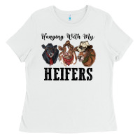White hanging with my heifers Ladies Tee - RanaPortraitStore