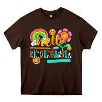 Chocolate Brown hello kindergarten Heavy Core Tee - NancyCooperArtShop