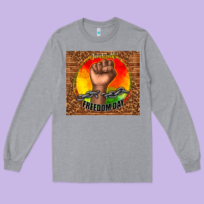 Juneteenth Freedom Day Long Sleeve Tee Designed By Tumblerdesignbyshophia