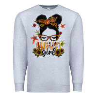 Heather Grey august girl Premium Sweatshirt - SublimationCraftShop